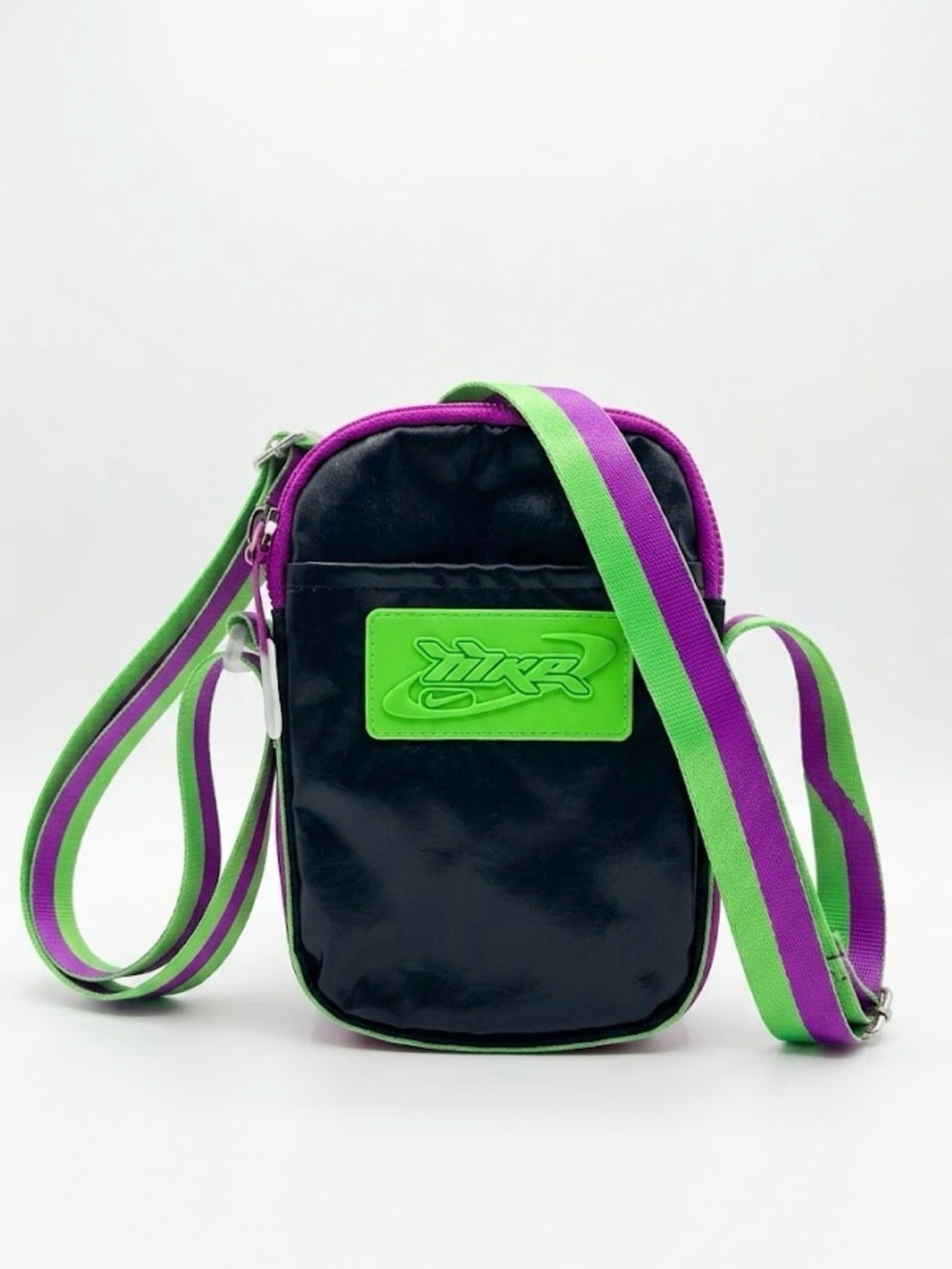 Nike Heritage Small Crossbody Festival Bag Neon Green Purple Y2K 2000s